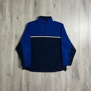 Old Navy Mens 2XL Fleece Jacket Sweater Blue Pullover 1/4 Zip Long Sleeve